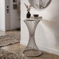 mesa auxiliar de metal plateado cm o 40x79