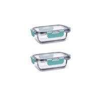 set 2 recipientes hermeticos vidrio