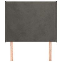 cabecero cama mueble de dormitorio con orejas de terciopelo oscuro 93 x 16 x 118128 cm gris m020003961