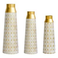 juego de 3 jarrones - elemento decorativo - metal - dorado 2473x2360x6649cm