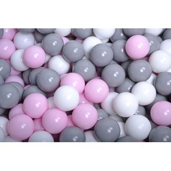 Meowbaby Juego De Bolas De Plástico 300 Piezas Gris/rosa Pastel/blanco