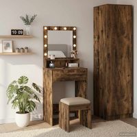 mesa tocador roble ahumado 50 x 41 x 135 cm vidaxl