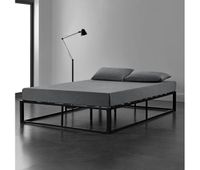cama doble kreta con somier acero 180x200 cm negro - encasa