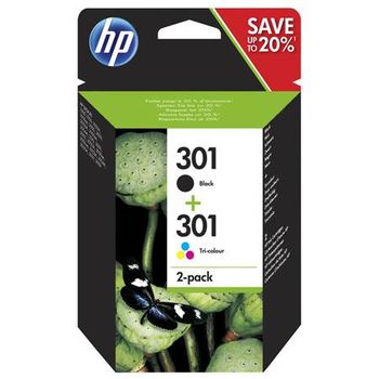 HP 301 Black & Tri-Colour Original Ink Cartridge Multipack (N9J72AE)