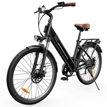 Bicicleta Eléctrica Iscooter Ucitys, Batería De 36 V Y 13 Ah, 26” Para Ciudad, Aplicación Inteligente, Negra