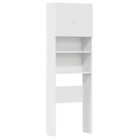 armario de lavadora madera ingenieria blanco 64x24x190 cm vidaxl