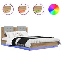 cama matrimonial  cama para adulto  estructura de cama con cabecero roble artesanal 140 x 200 cm