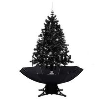 arbol de navidad con nieve y base de paraguas pvc negro 140cm vidaxl