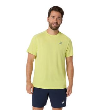 Asics para hombre. 2041A339 Camiseta Court Ss verde (XL), Casual, Deportivo, Multideporte, Poliéster, Manga corta