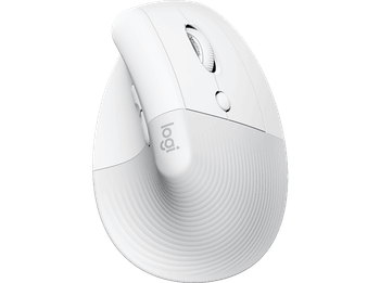 Ratón inalámbrico - Logitech Lift Vertical para Mac, Ergonómico, Smartwheel, Accesos directos, Multidispositivo, 4000 ppp, Blanco