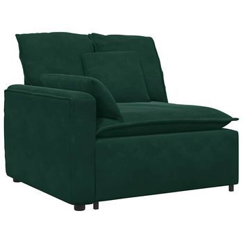 Módulo De Reposabrazos Para Sofá Modular Con Cojines, Color Verde Oscuro, 100 Cm Vidaxl