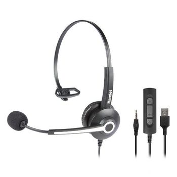 Hamlet HHEADM-UJM auricular y casco Auriculares Alámbrico Diadema Oficina/Centro de llamadas USB tipo A Negro