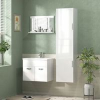 columna de bano de pared de mdf homcom 40x30x160 cm blanco