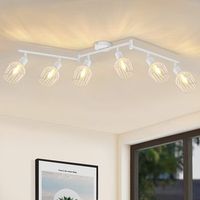 nettlife plafon 6 bombillas e14 retro blanco foco de techo orientable 350 led
