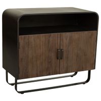 aparador de madera y metal negro 90x44x805h cm
