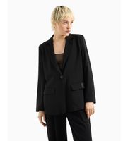 ax armani exchange para mujer xw000941af10872uc001 blazer casual de color solido con un solo boton y solapa con muescas de manga larga neg