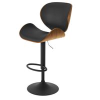 silla de bar ajustable 6384 cm en cuero artificial negro