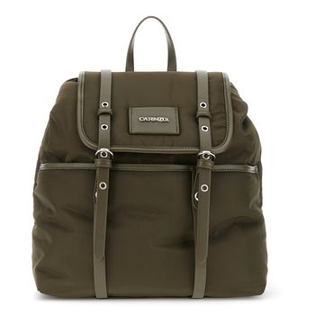 mochila de nailon con correas ajustables. oliva