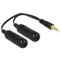 cable de audio delock 019 m 35mm macho a 2x35mm hembra negro