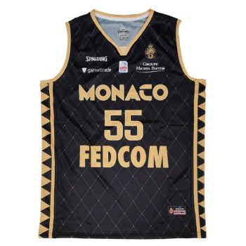 Camiseta Mike James AS Monaco Basket Spalding Negra