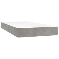 colchon individual  colchon de cama  colchon de muelles ensacados terciopelo gris claro 90x190x20 cm
