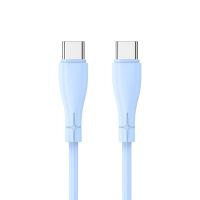 cool cable usb silicona universal tipo-c a tipo-c 1m celeste