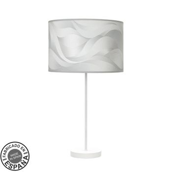 Sobremesa alto moda 1xe27 blanco/ola gris 63x30x30 cm