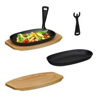 bandeja para servir con base de madera paquete de 2 - light brownblack - 106x304x163cm