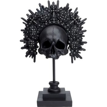 Estatuilla de poliresina negra con corona H49