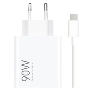 Xiaomi HyperCharge Combo 90W Cargador de Pared GaN USB-A Blanco + Cable USB-C 1m