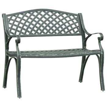 Banco De Jardín | Banco De Exterior | Silla De Jardín De Aluminio Fundido Verde 102 Cm