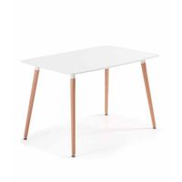 mesa comedor nordica en color blanco rectangular multifuncion 120x80 cm