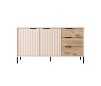 comoda rave 150 2d2sb con cajones y compartimentos 154x40x82cm color madera  beige