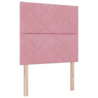 cabeceropanel de cabecero led rosa 90 cm terciopelo