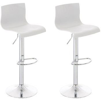 Set 2 Taburetes Hover En Polipropileno Plástico Blanco 36x39x84 Cm Clp