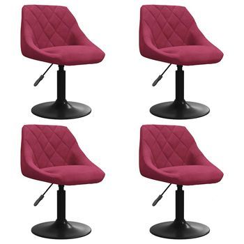 Sillas De Comedor Giratorias 4 Unidades Terciopelo Rojo Tinto Vidaxl