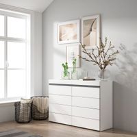 comoda efecto madera blanco y negro 114x35x75cm