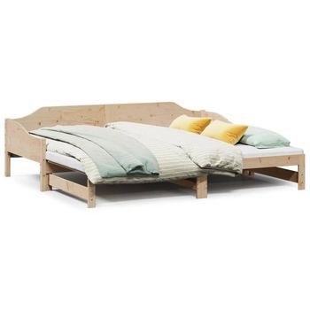 Cama Individual | Cama Para Adultos | Sofá Cama Nido Madera Maciza De Pino 90x190 Cm