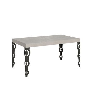 Mesa Extensible Karamay Premium Cashmere 160/420x90 Cm Con Patas Antracita
