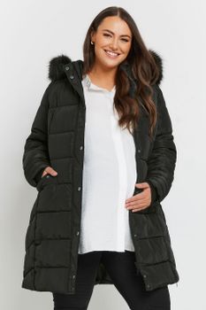 Bump It Up Maternity Plumífero Negro Con Capucha Extensiones