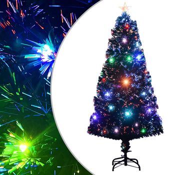 Árbol De Navidad | Decoraciones De Navidad Con Luces Y Soporte Fibra Óptica 120 Cm Cfw471536