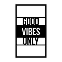 decoracion pared de metal good vibes only negro 40x15x68 cm