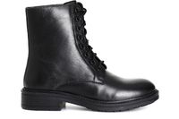 botin mujer piel con cordones black