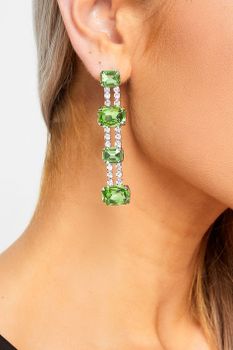 Pendientes Largos Tono Esmeralda