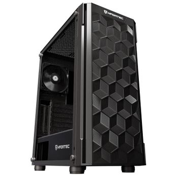 Nfortec Azir Torre ATX Frontal 3D Mallado 4 Ventiladores Cristal Templado Negra
