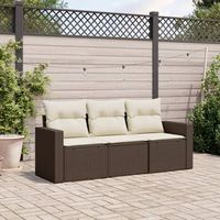conjunto sofas de jardin 3 uds  mueble jardin mesa y sillas y cojines ratan sintetico marron cfw792170