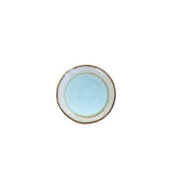 Plato de postre turquesa en porcelana 21.5x21.5x1.4cm - lote de 6