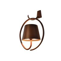 lampara de pared led con gancho poldina corten recargable y regulable con bateria hasta 12 horas