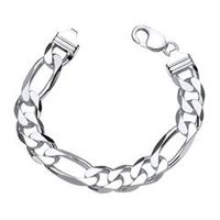 pulsera figaro de plata 925 13mm
