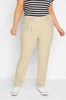 yours pantalones estrechos beige con doble pinza mujer curvy y tallas grandes yours
